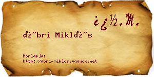 Ábri Miklós névjegykártya